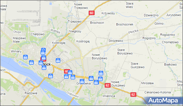 mapa Nowe Boryszewo, Nowe Boryszewo na mapie Targeo