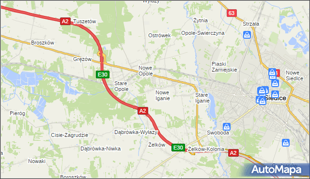 mapa Nowe Iganie, Nowe Iganie na mapie Targeo