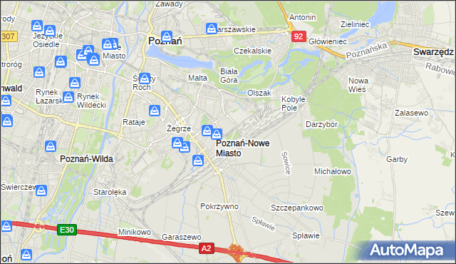 mapa Nowe Miasto gmina Poznań, Nowe Miasto gmina Poznań na mapie Targeo