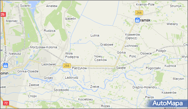 mapa Nowy Czarków, Nowy Czarków na mapie Targeo