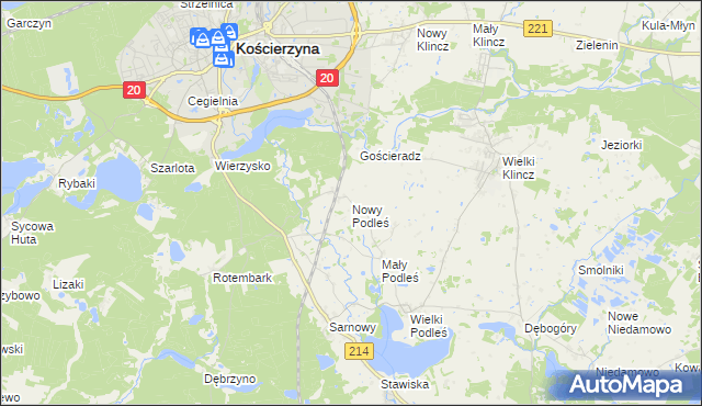 mapa Nowy Podleś, Nowy Podleś na mapie Targeo
