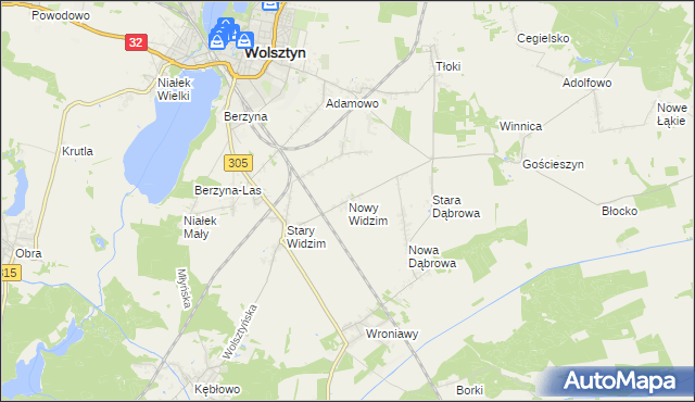 mapa Nowy Widzim, Nowy Widzim na mapie Targeo