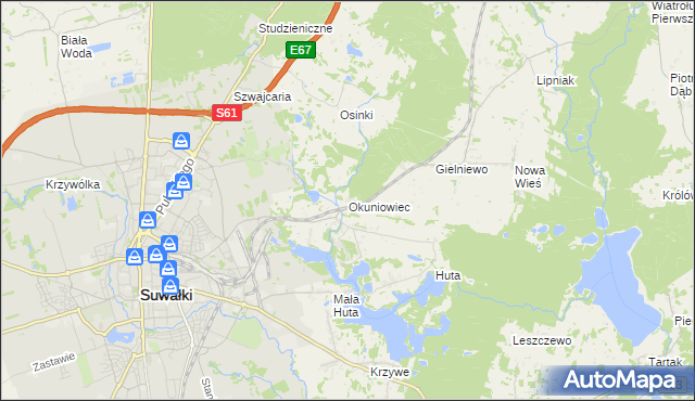 mapa Okuniowiec, Okuniowiec na mapie Targeo