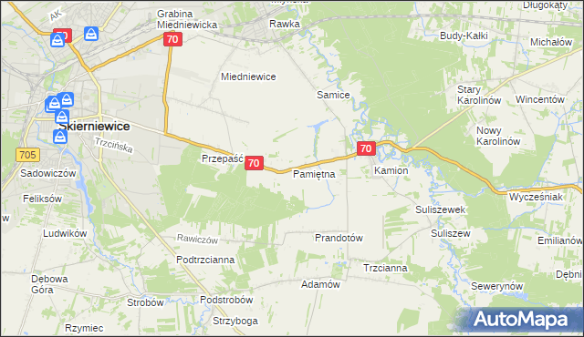 mapa Pamiętna, Pamiętna na mapie Targeo