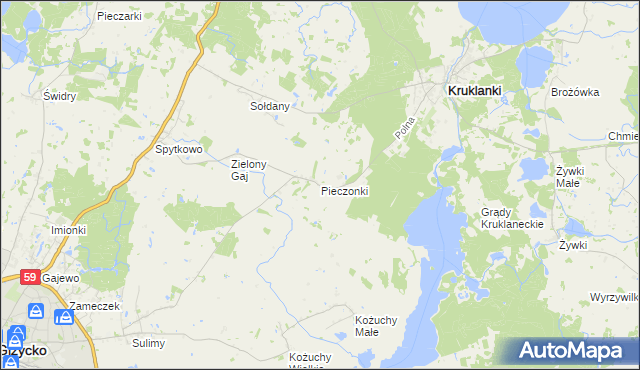 mapa Pieczonki, Pieczonki na mapie Targeo