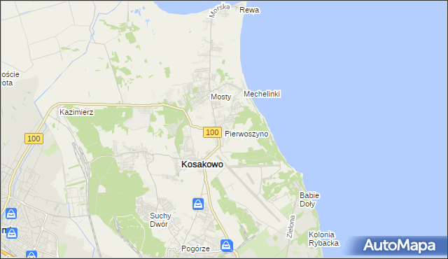 mapa Pierwoszyno, Pierwoszyno na mapie Targeo