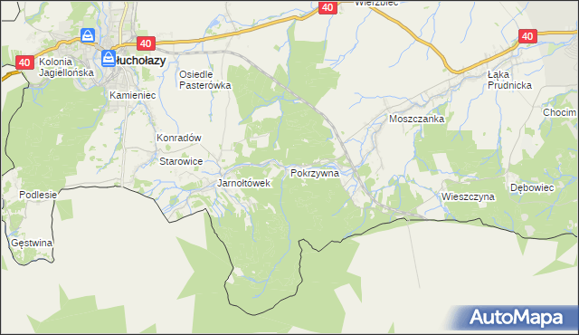 mapa Pokrzywna gmina Głuchołazy, Pokrzywna gmina Głuchołazy na mapie Targeo