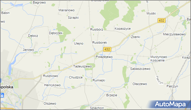 mapa Połażejewo, Połażejewo na mapie Targeo