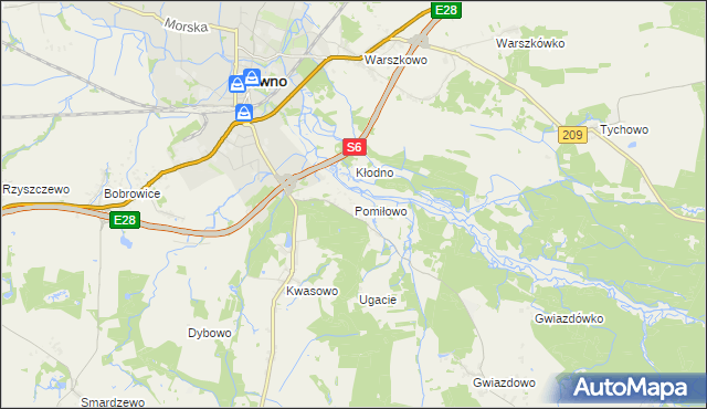 mapa Pomiłowo, Pomiłowo na mapie Targeo