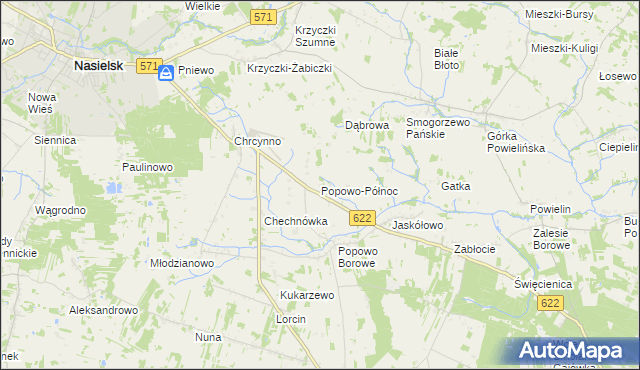 mapa Popowo-Północ, Popowo-Północ na mapie Targeo