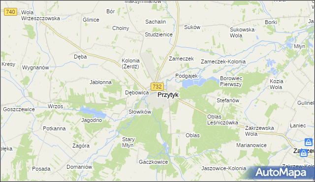 mapa Przytyk, Przytyk na mapie Targeo