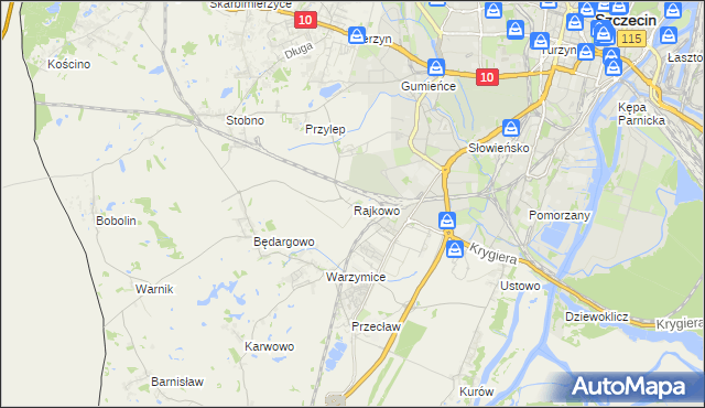 mapa Rajkowo, Rajkowo na mapie Targeo