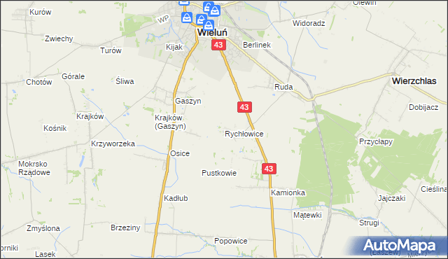 mapa Rychłowice, Rychłowice na mapie Targeo