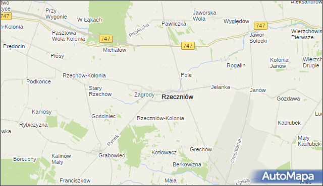 mapa Rzeczniów, Rzeczniów na mapie Targeo