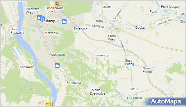 mapa Skowieszyn, Skowieszyn na mapie Targeo