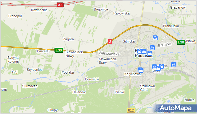 mapa Sławacinek Stary, Sławacinek Stary na mapie Targeo