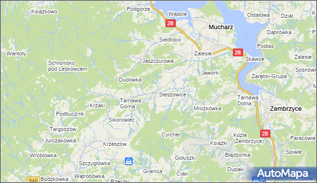 mapa Śleszowice, Śleszowice na mapie Targeo