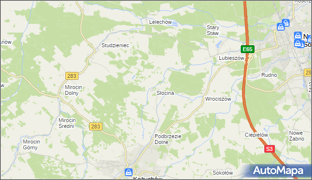 mapa Słocina, Słocina na mapie Targeo