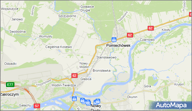 mapa Stanisławowo gmina Pomiechówek, Stanisławowo gmina Pomiechówek na mapie Targeo