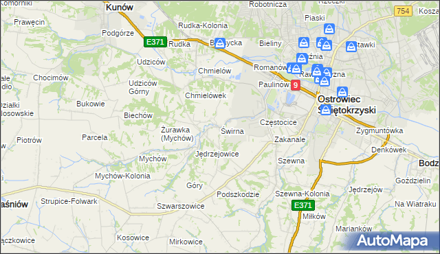 mapa Świrna, Świrna na mapie Targeo