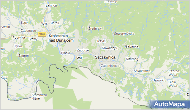 mapa Szczawnica, Szczawnica na mapie Targeo