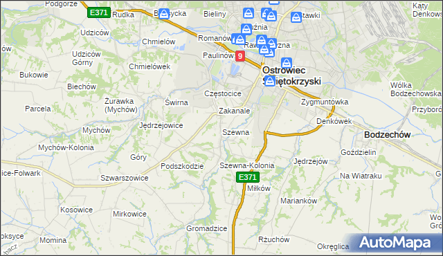 mapa Szewna, Szewna na mapie Targeo