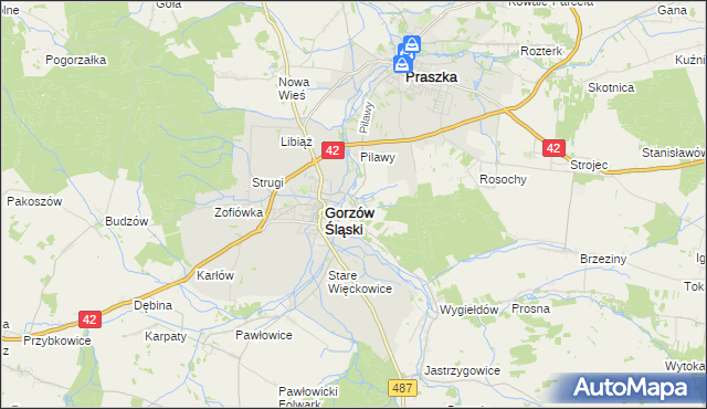 mapa Szyszków gmina Praszka, Szyszków gmina Praszka na mapie Targeo