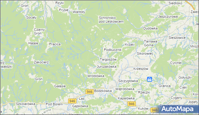 mapa Targoszów, Targoszów na mapie Targeo