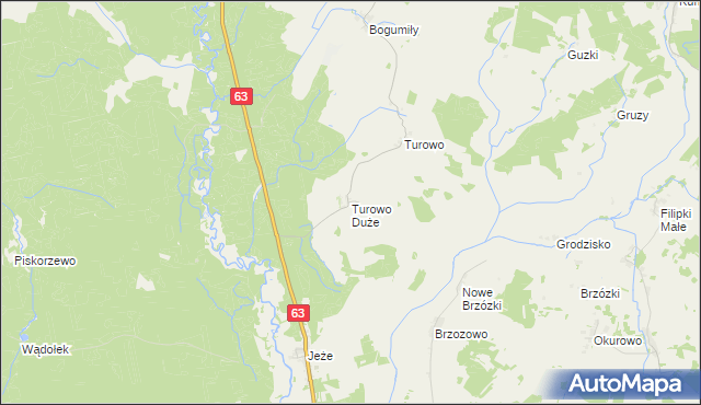 mapa Turowo Duże, Turowo Duże na mapie Targeo