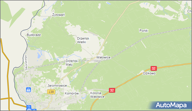 mapa Wałowice gmina Gubin, Wałowice gmina Gubin na mapie Targeo