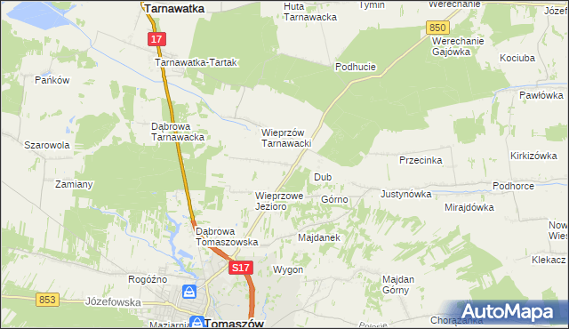 mapa Wieprzów Ordynacki, Wieprzów Ordynacki na mapie Targeo