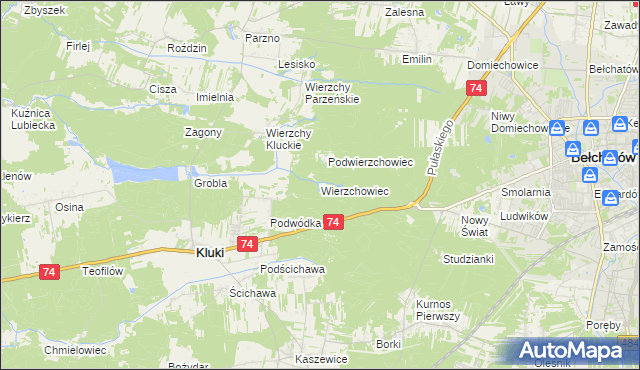 mapa Wierzchowiec, Wierzchowiec na mapie Targeo