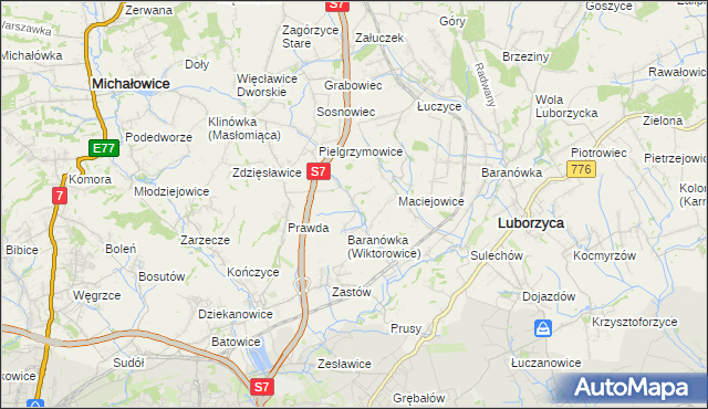 mapa Wiktorowice, Wiktorowice na mapie Targeo