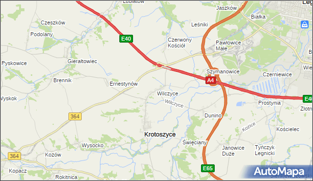 mapa Wilczyce gmina Krotoszyce, Wilczyce gmina Krotoszyce na mapie Targeo