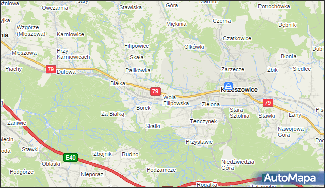 mapa Wola Filipowska, Wola Filipowska na mapie Targeo