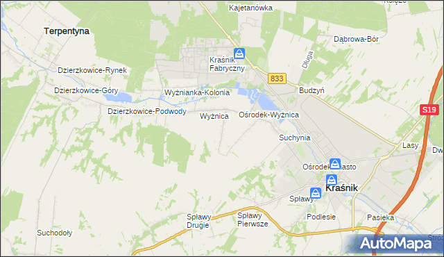 mapa Wyżnica-Kolonia, Wyżnica-Kolonia na mapie Targeo