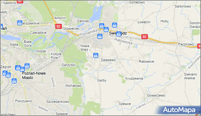 mapa Zalasewo, Zalasewo na mapie Targeo