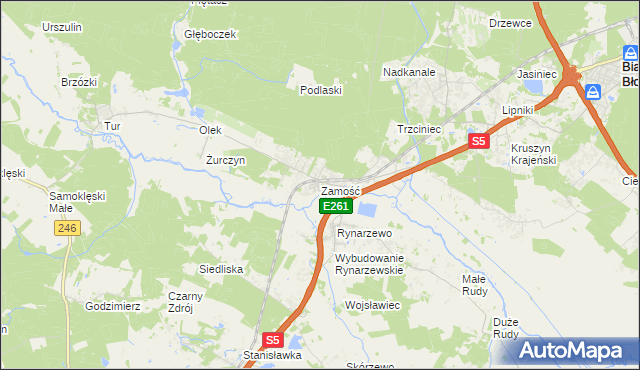 mapa Zamość gmina Szubin, Zamość gmina Szubin na mapie Targeo