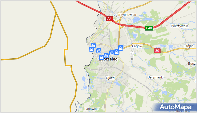 mapa Zgorzelec, Zgorzelec na mapie Targeo