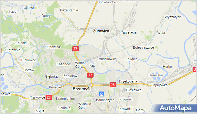 mapa Buszkowice gmina Żurawica, Buszkowice gmina Żurawica na mapie Targeo