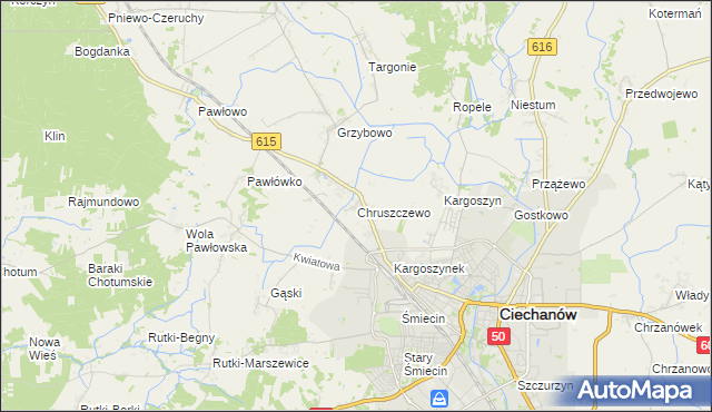 mapa Chruszczewo, Chruszczewo na mapie Targeo