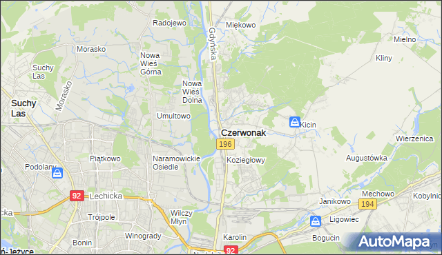 mapa Czerwonak, Czerwonak na mapie Targeo