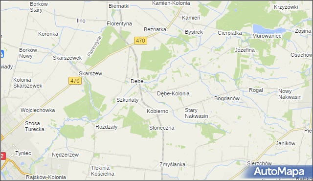 mapa Dębe-Kolonia, Dębe-Kolonia na mapie Targeo