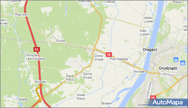 mapa Dolna Grupa, Dolna Grupa na mapie Targeo