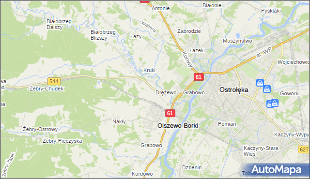 mapa Drężewo, Drężewo na mapie Targeo