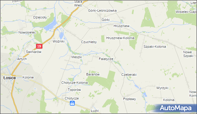 mapa Falatycze, Falatycze na mapie Targeo