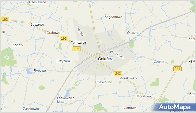 mapa Gołańcz, Gołańcz na mapie Targeo