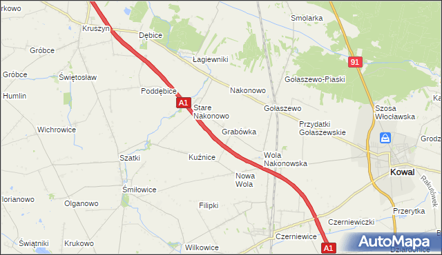 mapa Grabówka gmina Choceń, Grabówka gmina Choceń na mapie Targeo