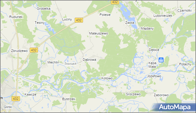 mapa Grodzewo, Grodzewo na mapie Targeo