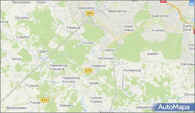 mapa Horodniany, Horodniany na mapie Targeo